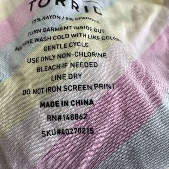 2/$30 Torrid Striped Surpliced Sleeveless Jumpsuit Super Soft Pink Multi #A1240 - Picture 7 of 9